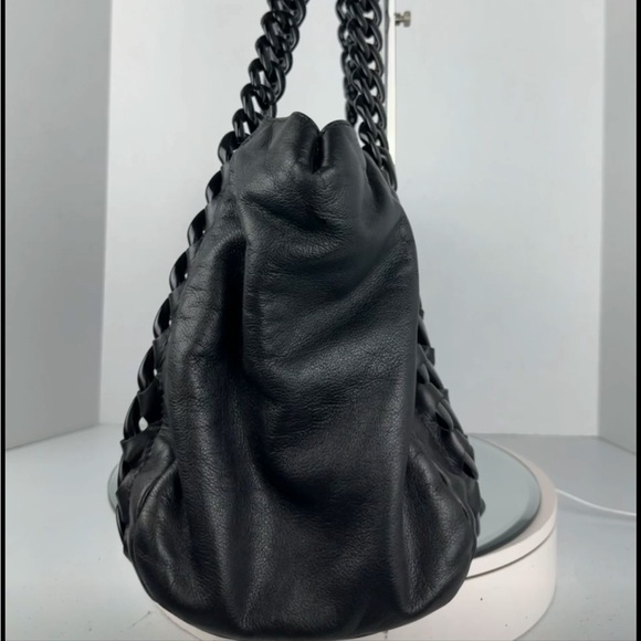 CHANEL Black Leather Bag with Chain Straps - Picture 5 of 11